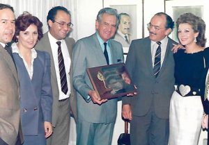 Con mis colegas de la Asociación Colombiana de Locutores, 1987