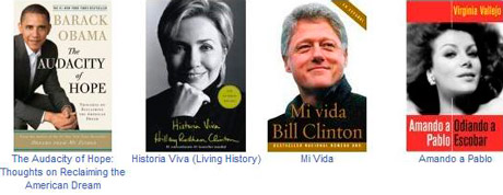 Promoción de los libros bestseller # 1 en EE.UU. en 2007 y 2008: Obama, Hillary, Clinton y Virginia