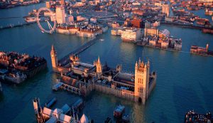 Londres en 100 años inundada: imagen de Jason Hawkes, The Mirror UK