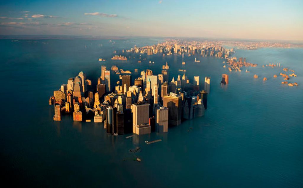 Proyección de Nueva York inundada en 50 años. Heidi Cullen, Daily Mail UK